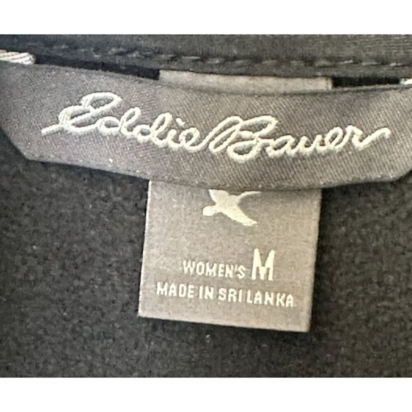 Eddie Bauer W's Size M Black Fleece Lined Softshell Full Zip Jacket Zip Pockets - Picture 6 of 16